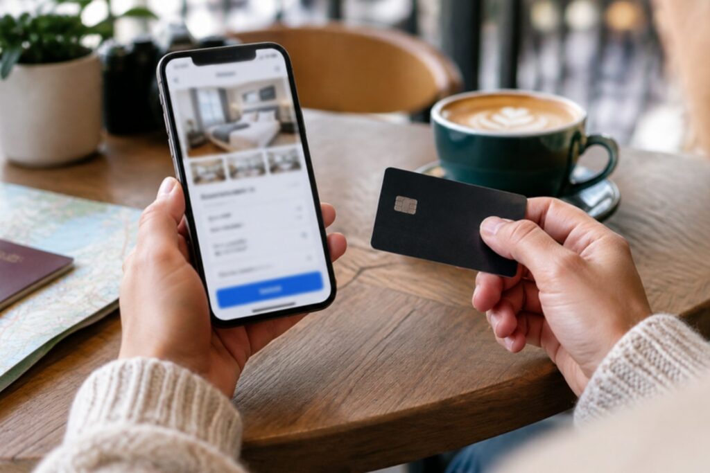 Плащания през Booking.com от смартфон при онлайн резервация на хотел